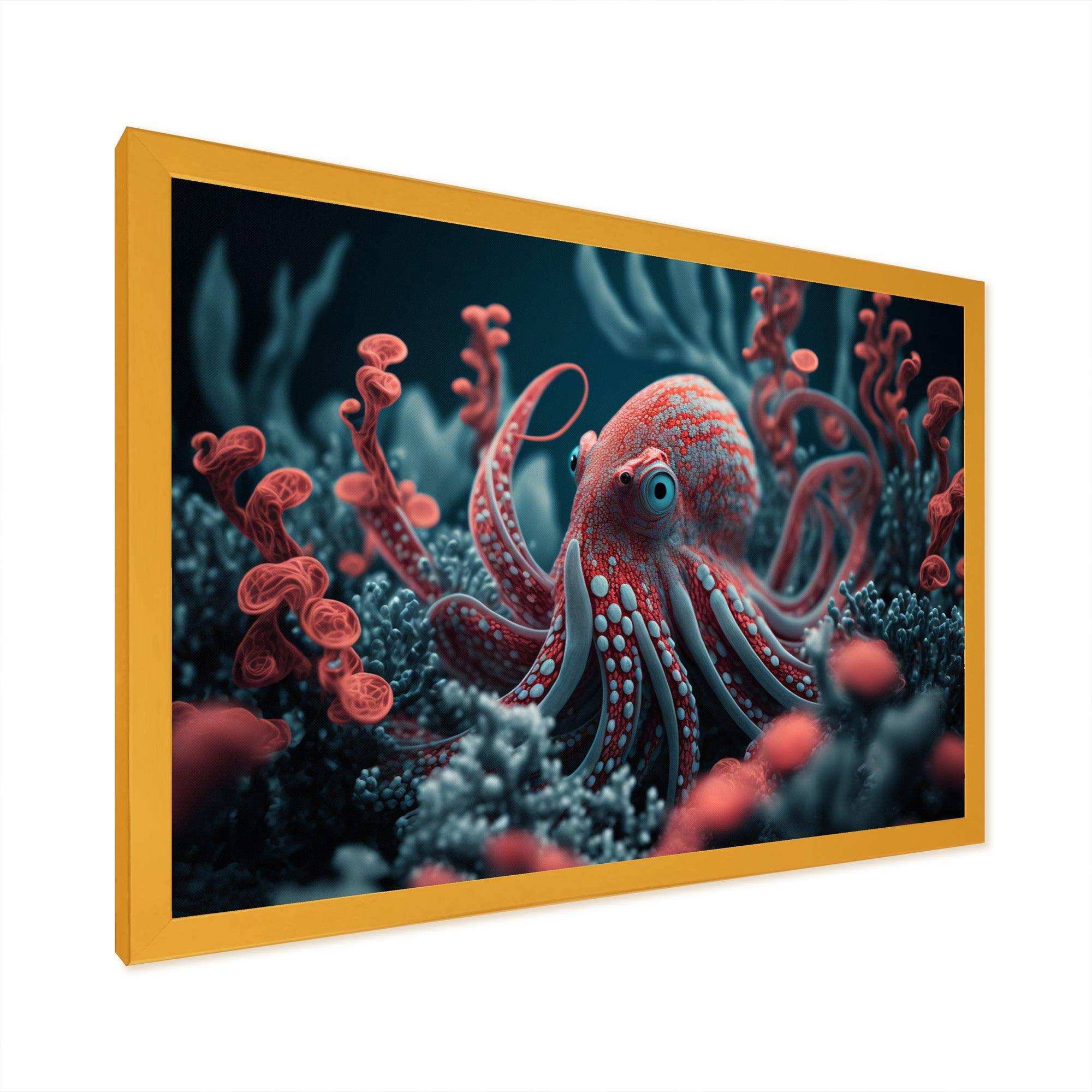 Red Octopus On The Ocean Floor I