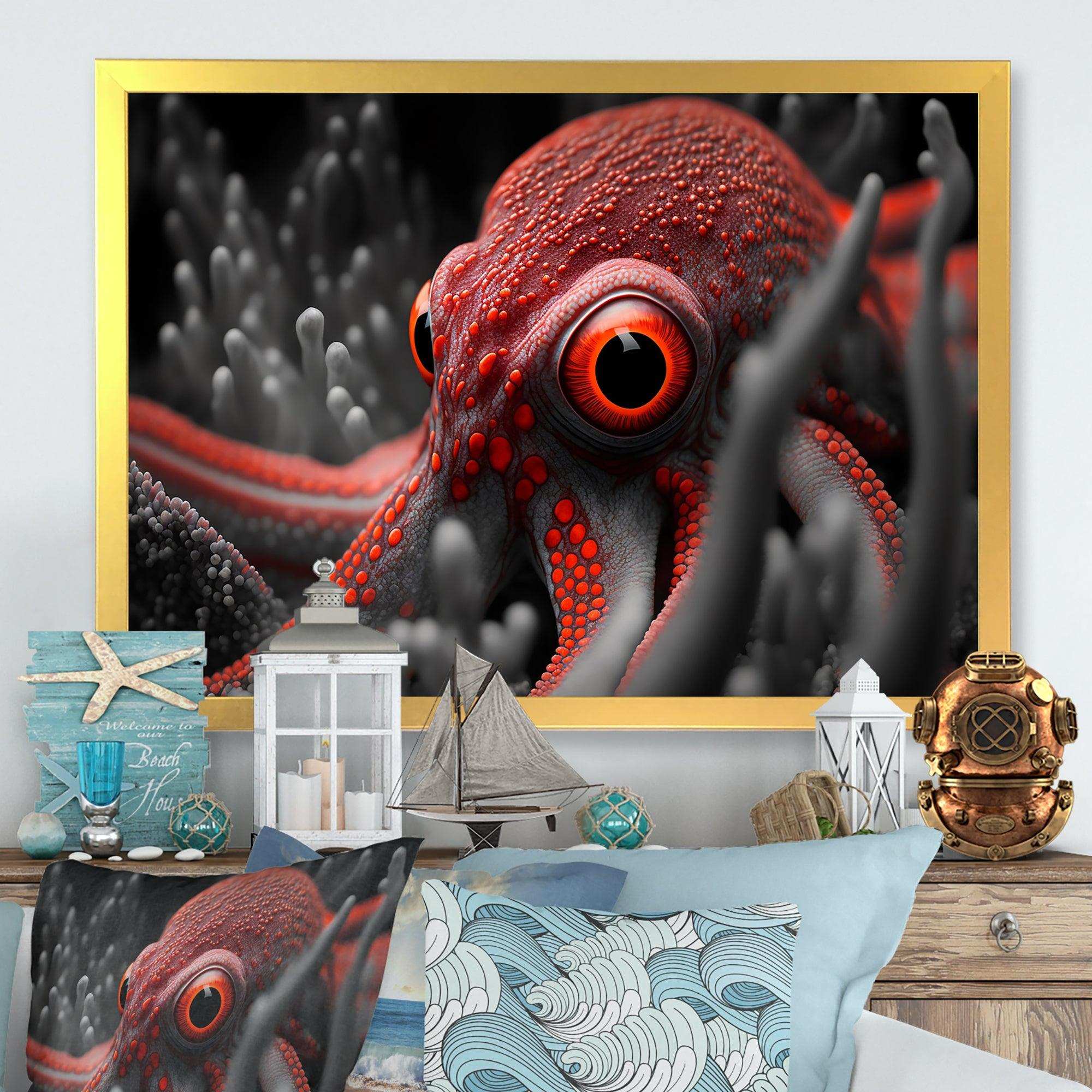 Red Octopus On The Ocean Floor III