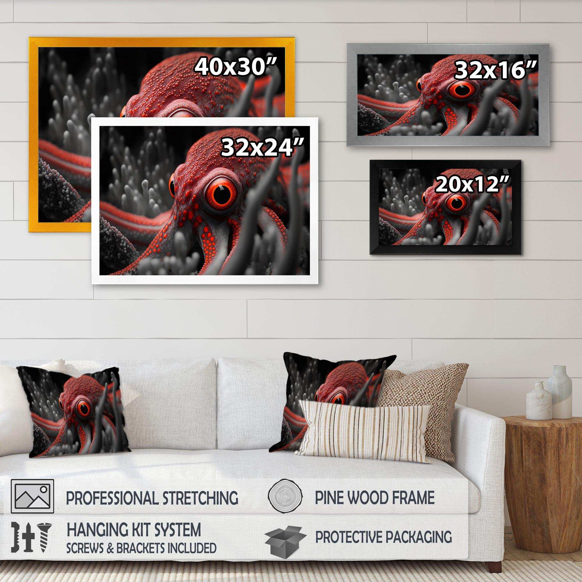 Red Octopus On The Ocean Floor III