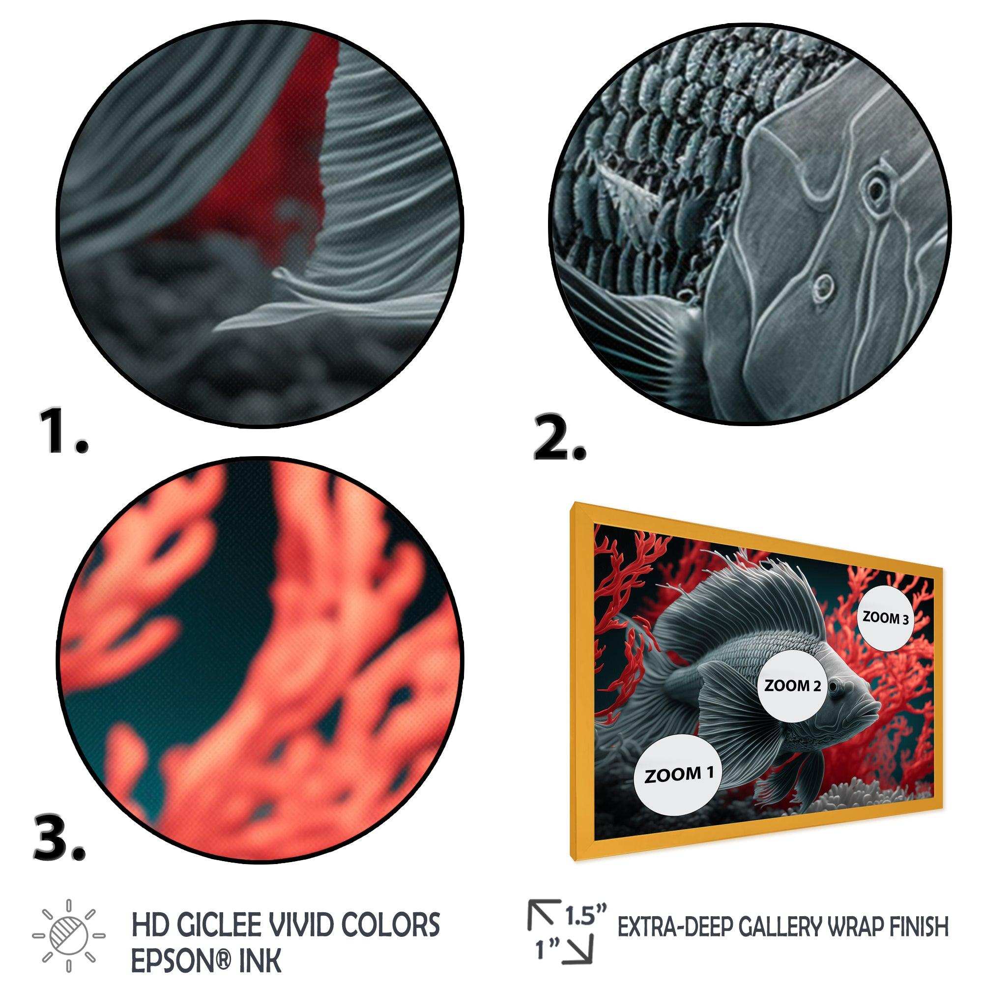 Tropical Fish  In A Red Deep Sea