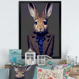 Fancy Rabbit In A Gray And Blue Suit