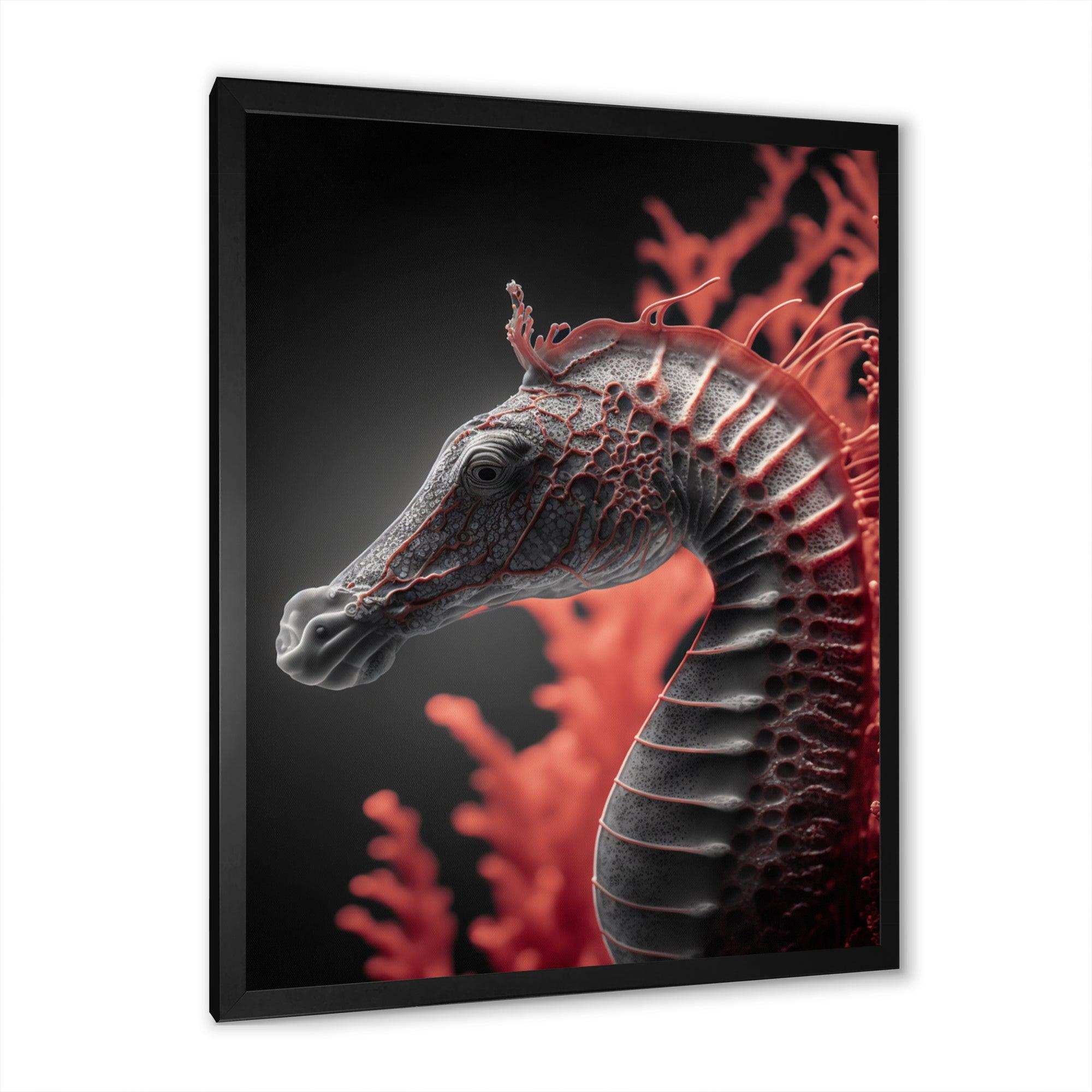 Seahorse In Red And Black