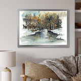 River in Woods Watercolor