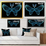 Turquoise Fractal Butterfly in Dark