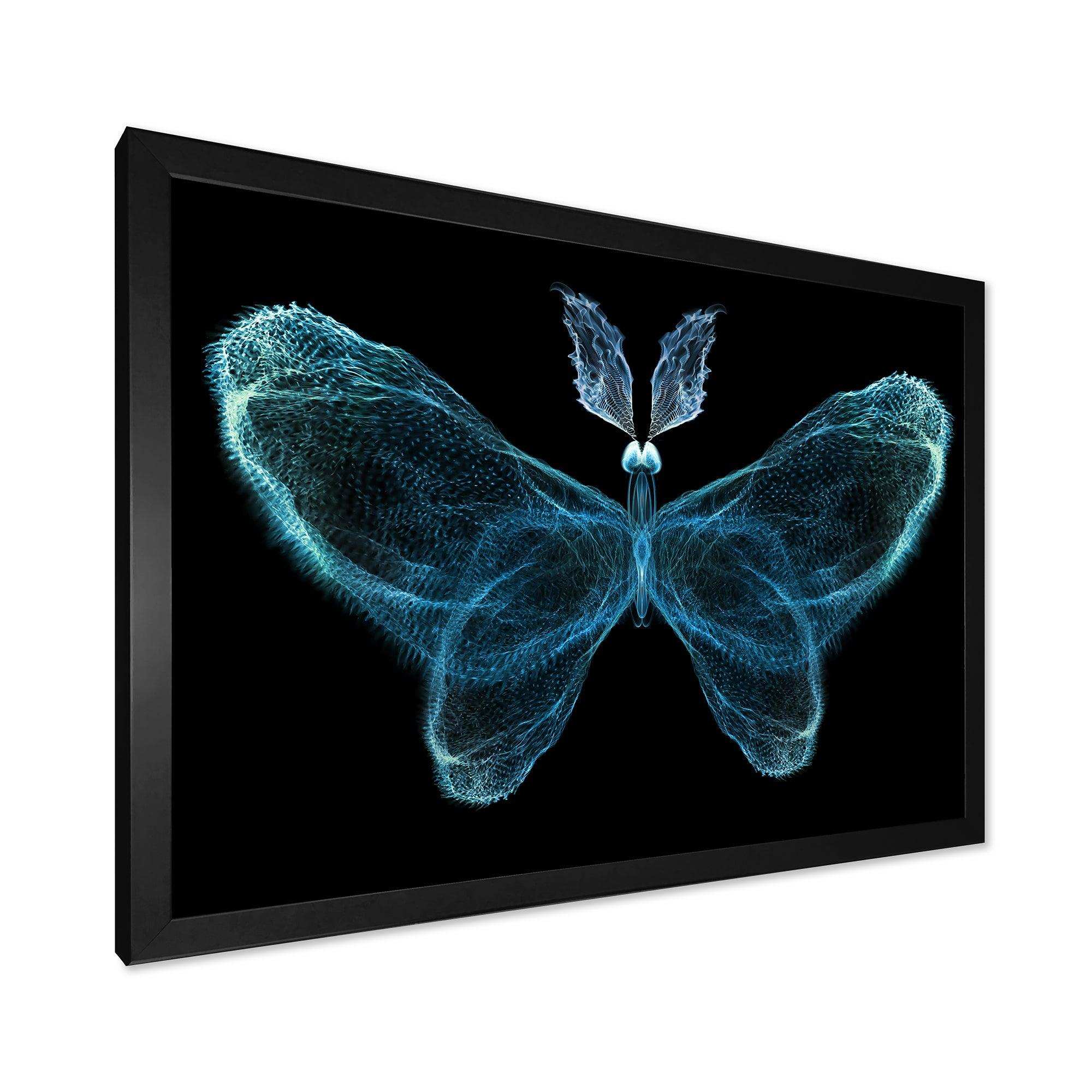Turquoise Fractal Butterfly in Dark