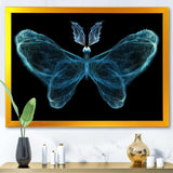Turquoise Fractal Butterfly in Dark