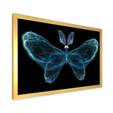Turquoise Fractal Butterfly in Dark