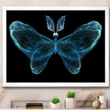 Turquoise Fractal Butterfly in Dark