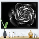 Fractal Silver Rose in Dark
