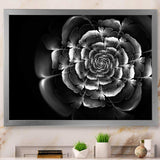 Fractal Silver Rose in Dark