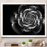 Fractal Silver Rose in Dark
