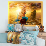 Sea Mermaid with Ghost Ship