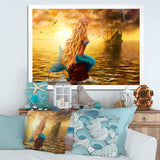 Sea Mermaid with Ghost Ship