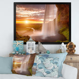 Seljalandsfoss Waterfall at Sunset