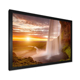 Seljalandsfoss Waterfall at Sunset