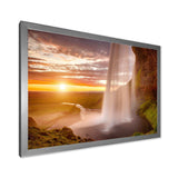 Seljalandsfoss Waterfall at Sunset