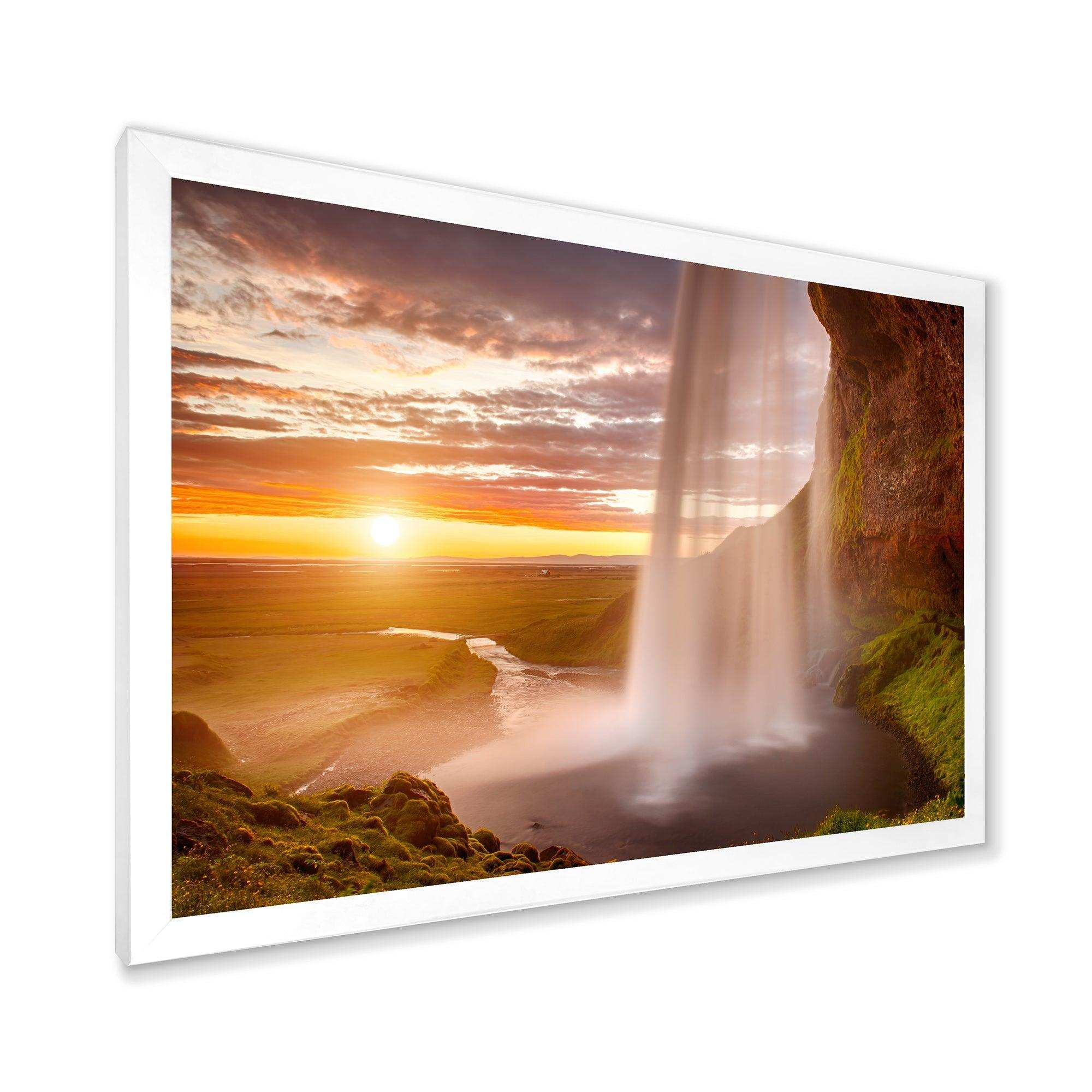 Seljalandsfoss Waterfall at Sunset