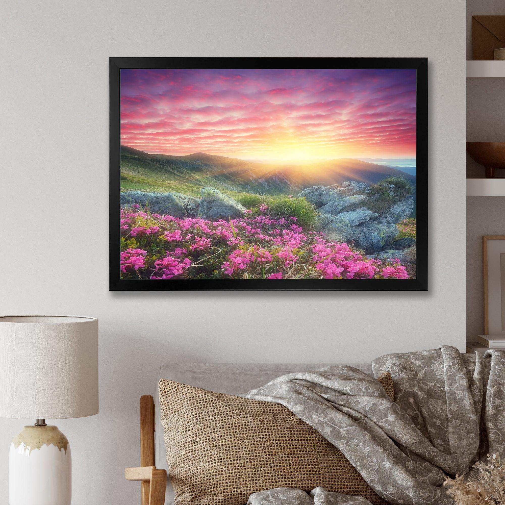 Morning with Flowers in Mountains