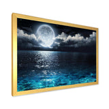Romantic Full Moon Over Sea