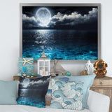 Romantic Full Moon Over Sea