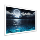 Romantic Full Moon Over Sea