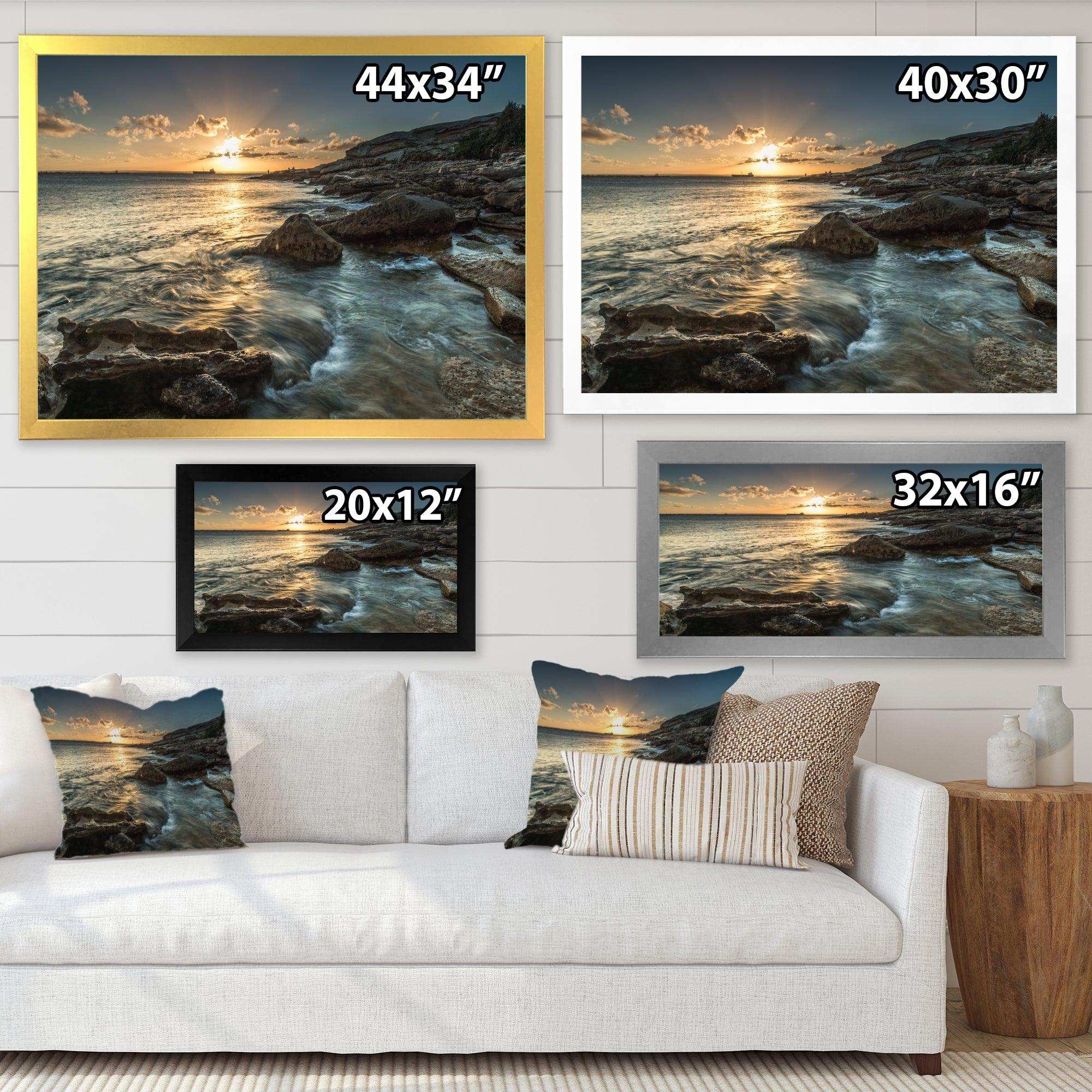 Sydney Beach with Bright Sunset