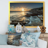 Sydney Beach with Bright Sunset