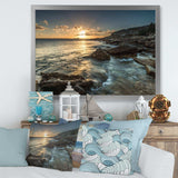 Sydney Beach with Bright Sunset