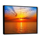 Orange Sea Sunrise under Blue Sky