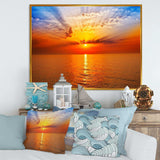 Orange Sea Sunrise under Blue Sky