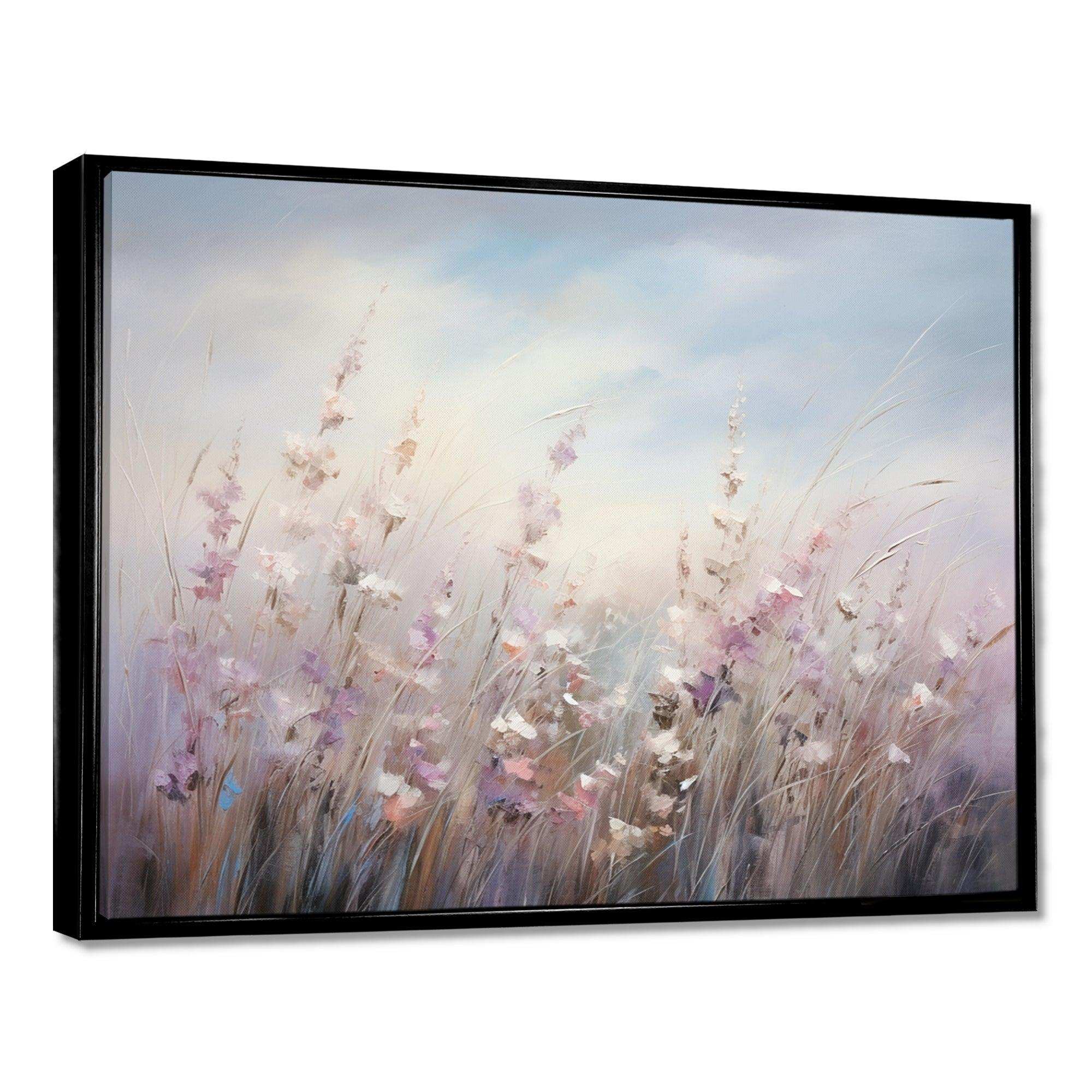 Purple Wildflowers Whispering Breeze II - Floral Canvas Wall Art