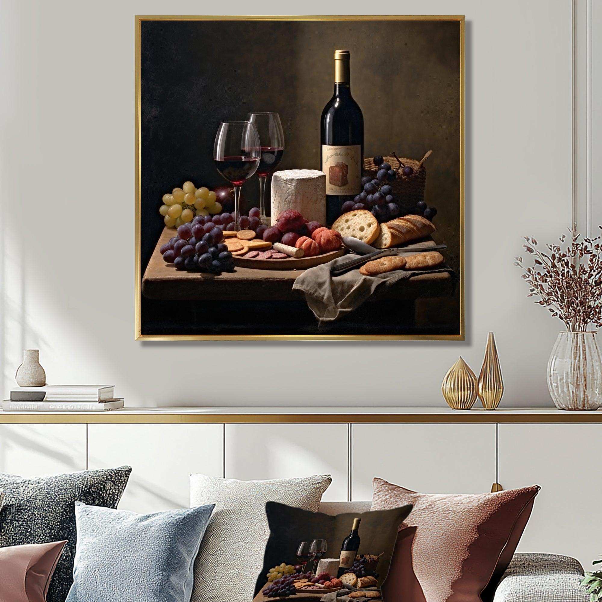Cheese and Wine II - Food & Beverage Canvas Wall Art