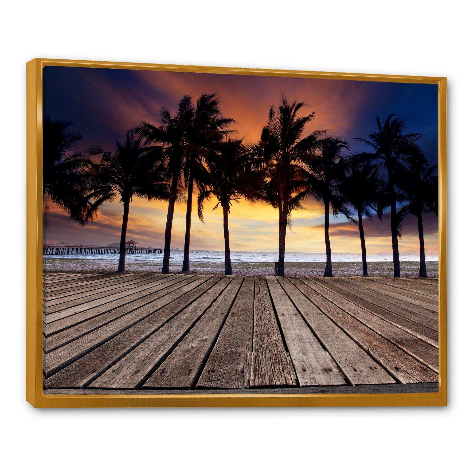 Old Wood Terrace on Sea Beach