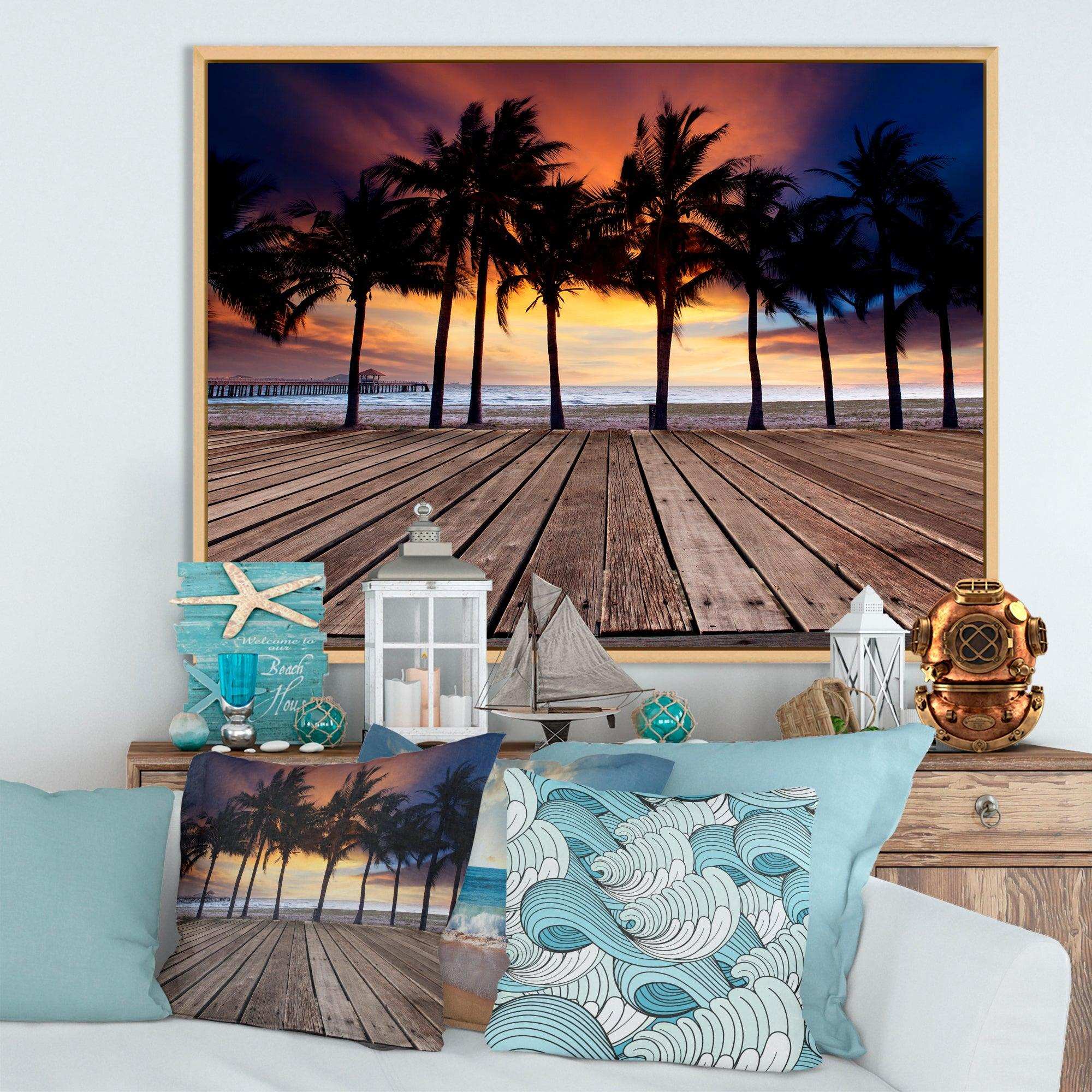 Old Wood Terrace on Sea Beach