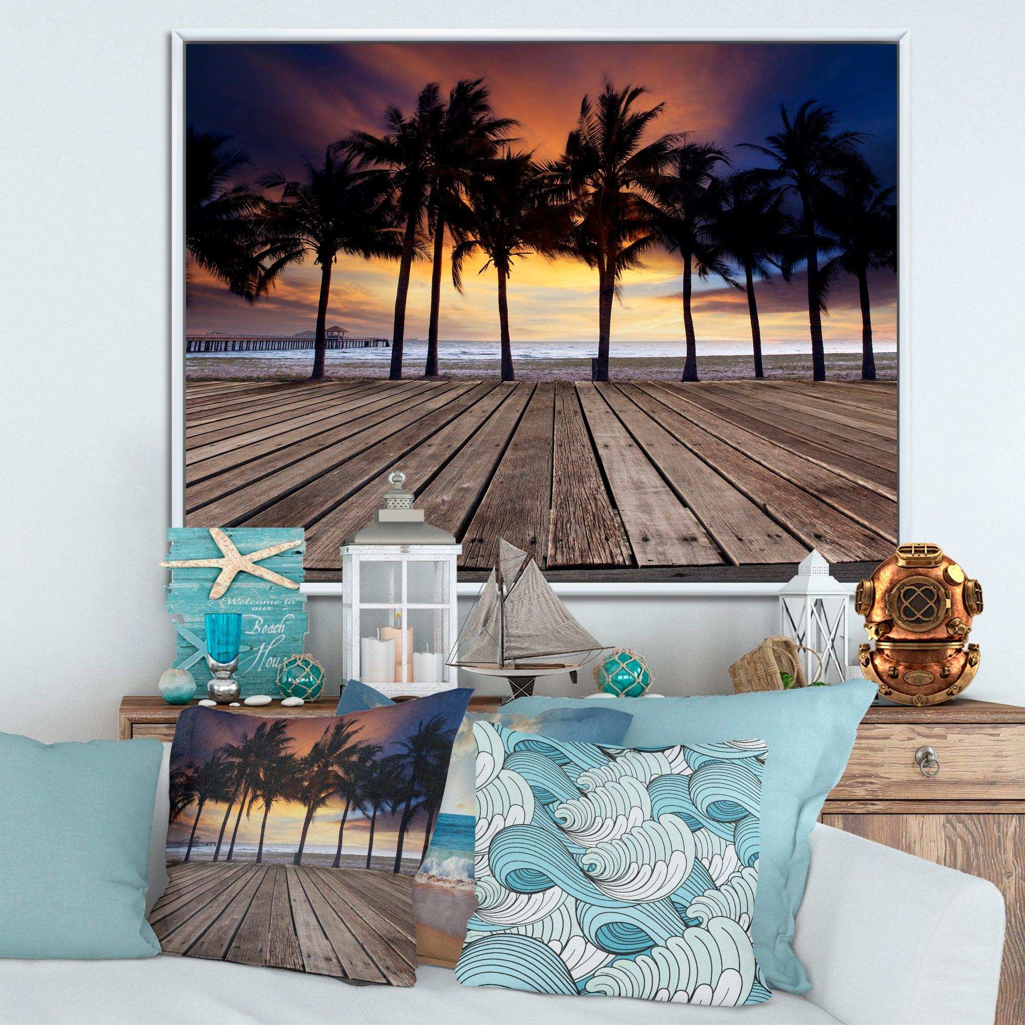 Old Wood Terrace on Sea Beach