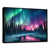 Northern Lights In Alaska II - Landscapes Canvas Wall Art