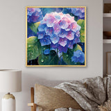 Blue Green Hydrangea Bloom - Floral Canvas Wall Art