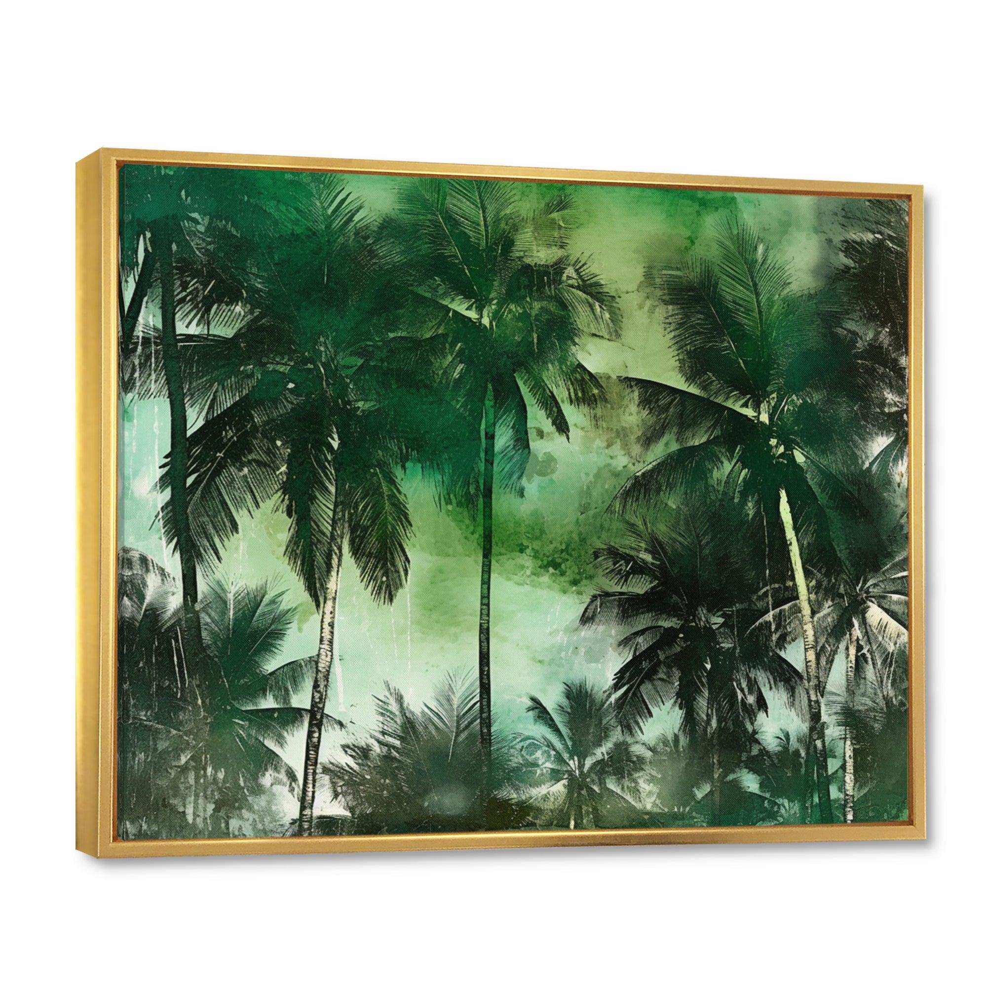 Monochrome Palm Tree Paradise I - Floral Canvas Wall Art