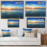 Blue Seashore with Distant Sunset