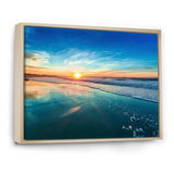 Blue Seashore with Distant Sunset