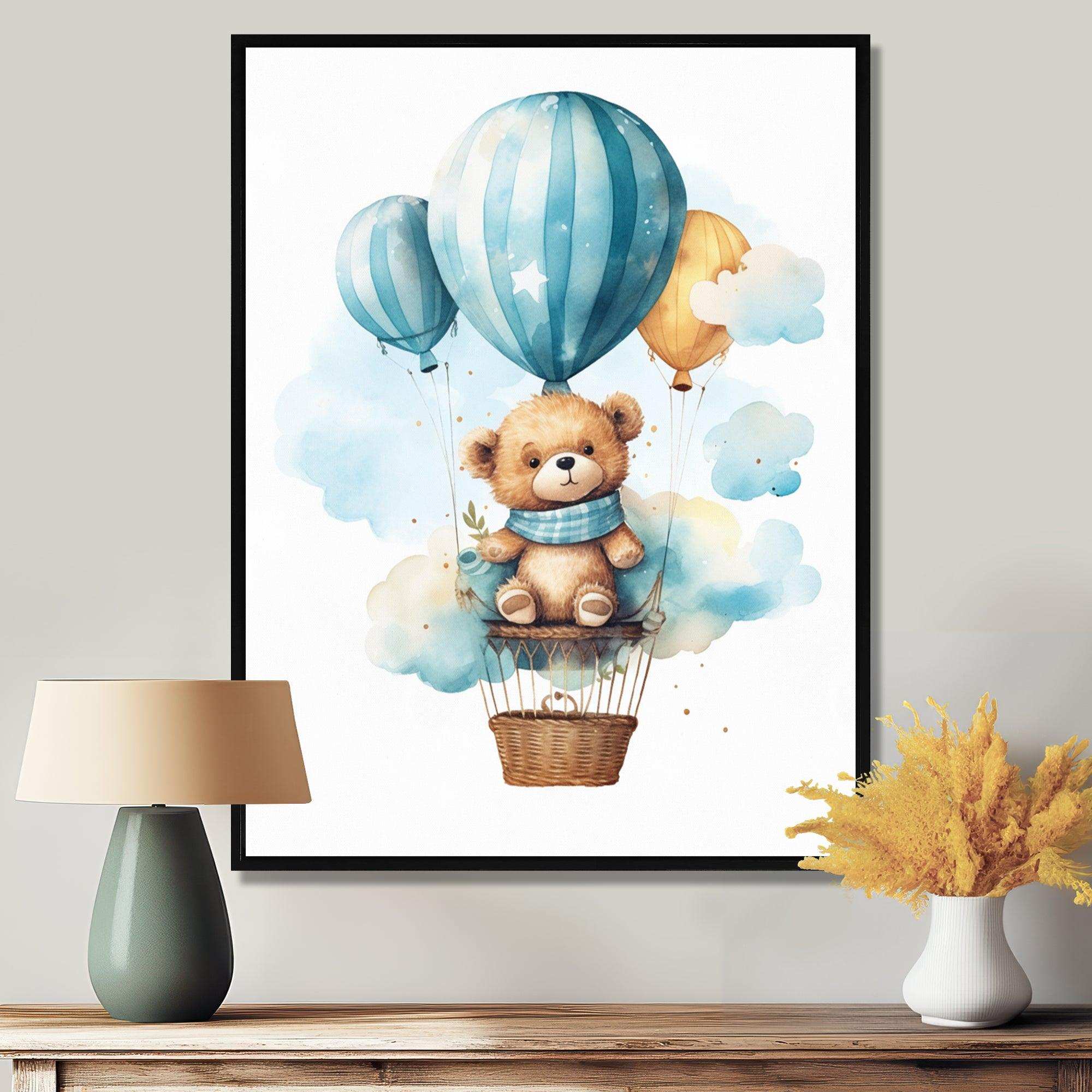Nursery Bear Cub Children Dreams II - Animals Canvas Wall Art