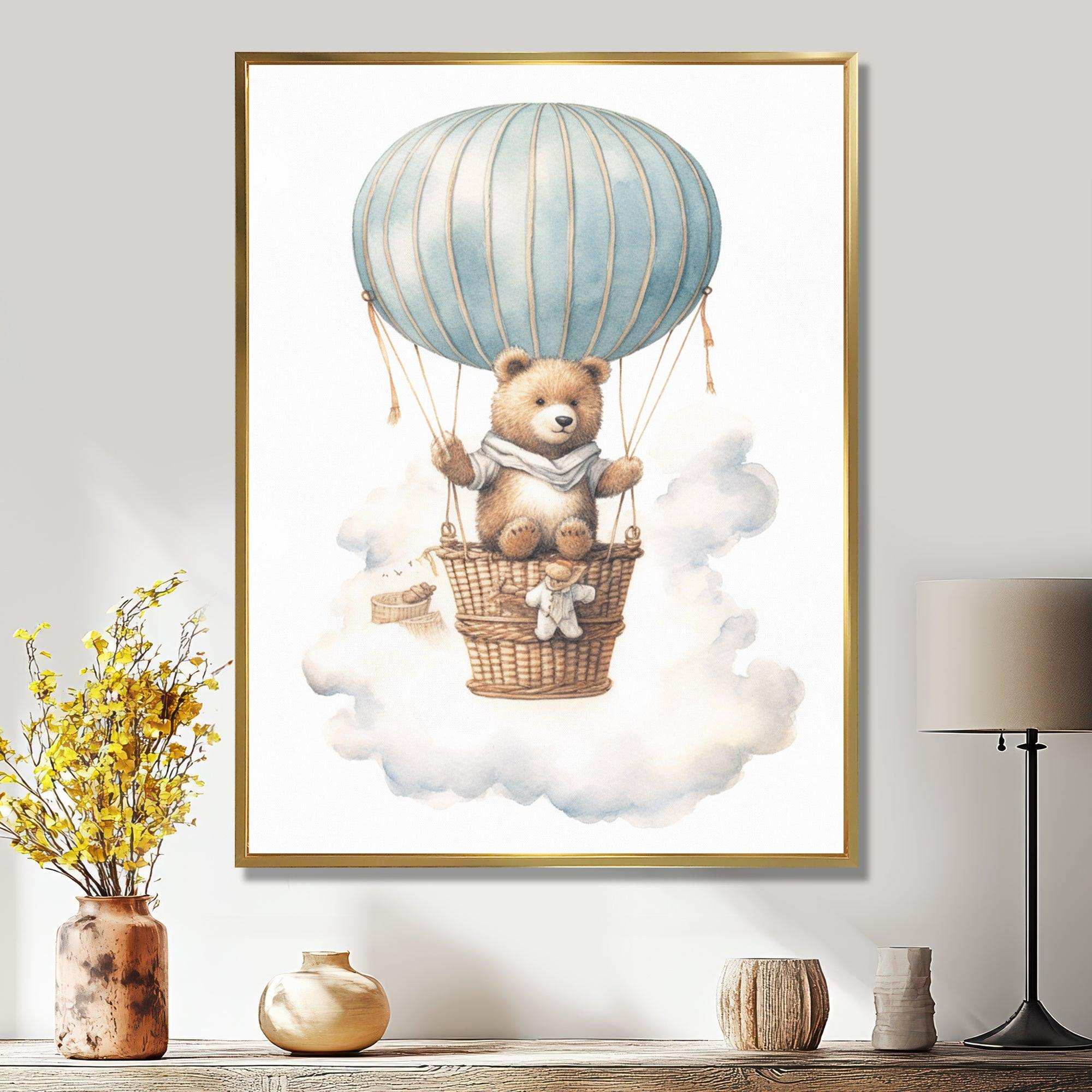 Nursery Bear Cub Kids Dreams I - Animals Canvas Wall Art