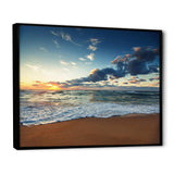 Sunrise and Glowing Waves in Ocean