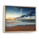 Sunrise and Glowing Waves in Ocean