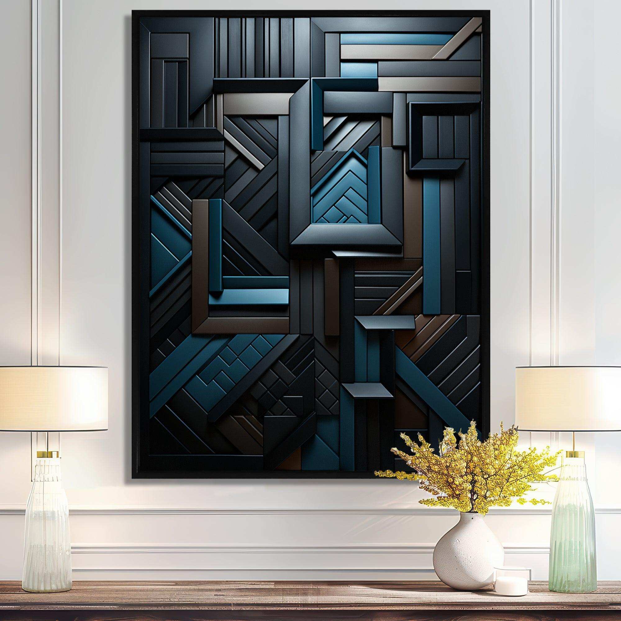 Onyx Opulence Vector - Abstract Canvas Wall Art