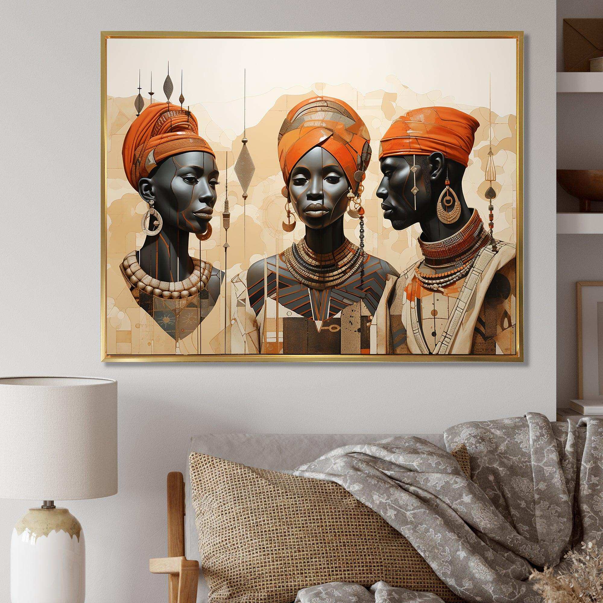 Minimalism African Tribes Women I - People Canvas Wall Art