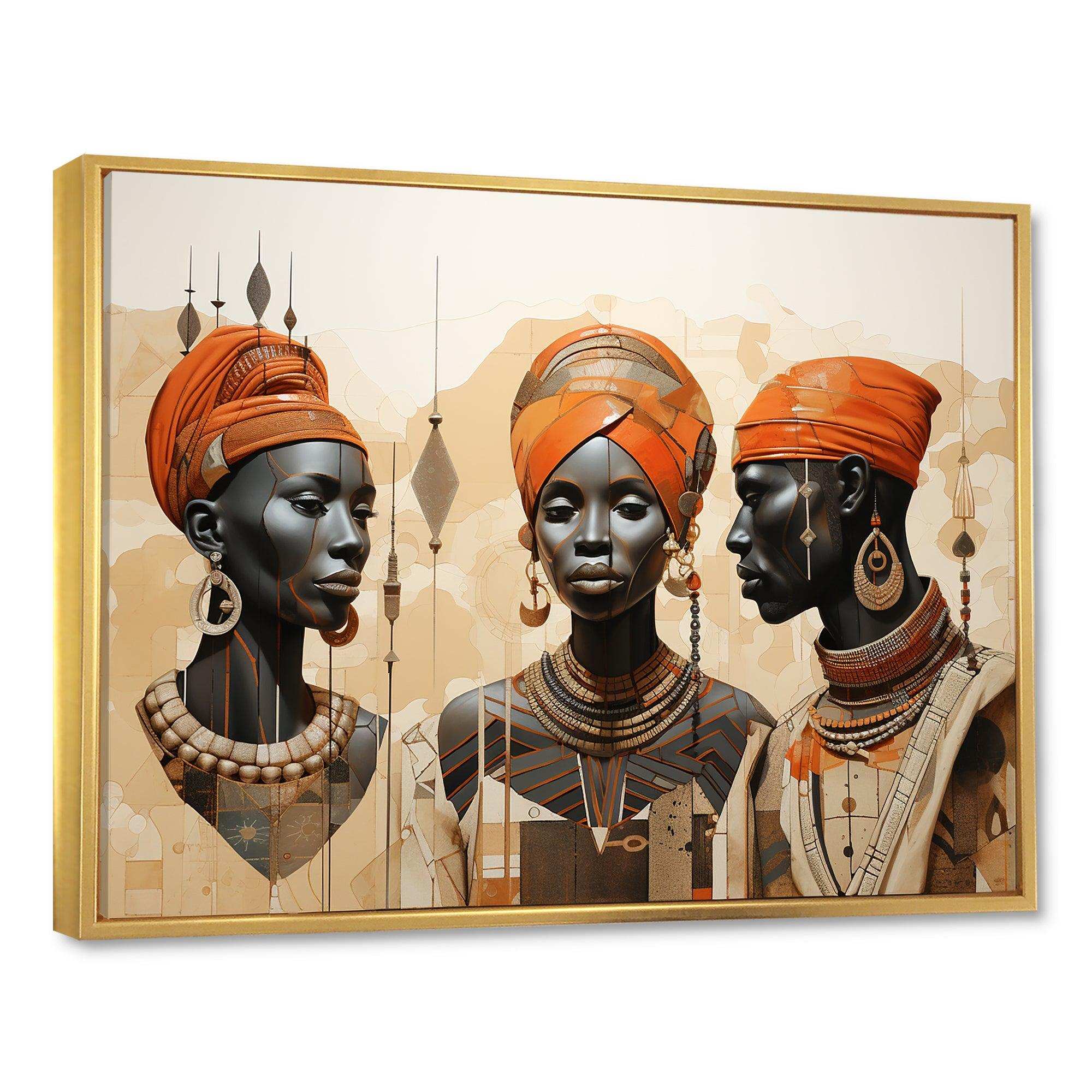 Minimalism African Tribes Women I - People Canvas Wall Art