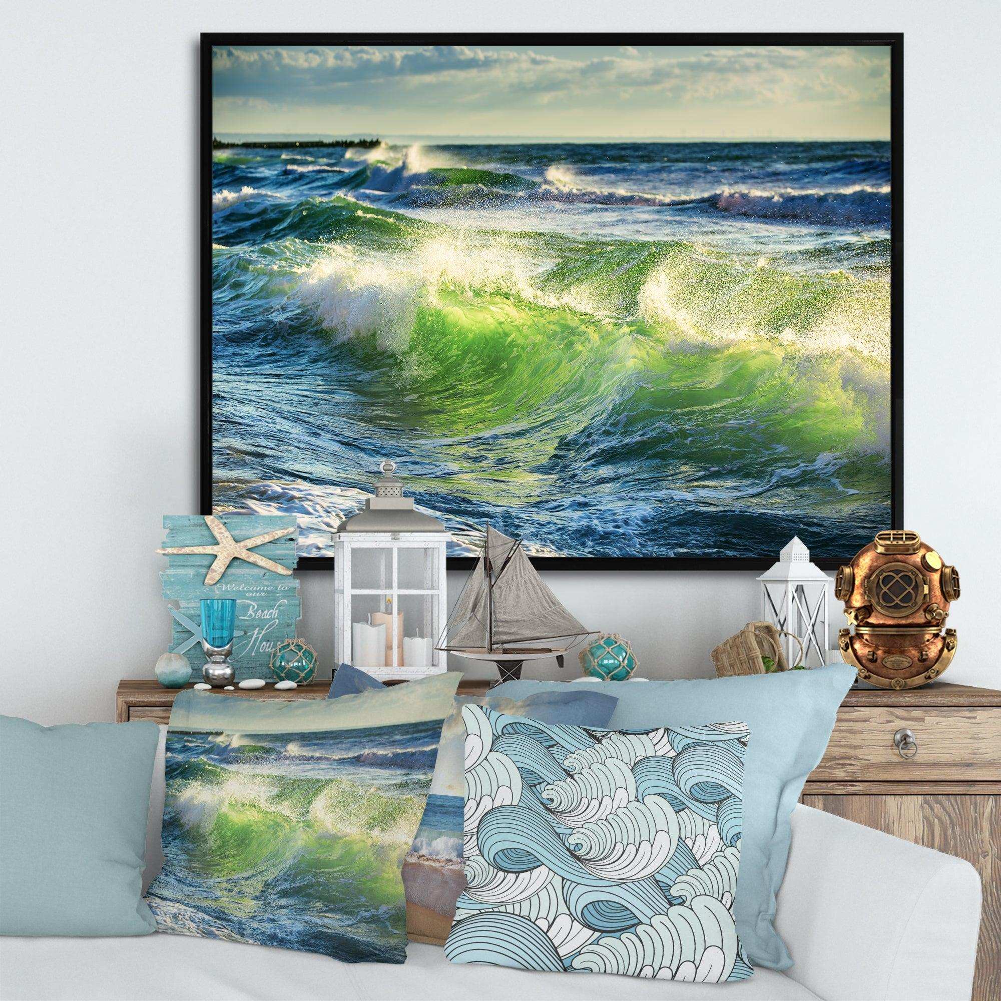 Sunrise and Shining Waves in Ocean