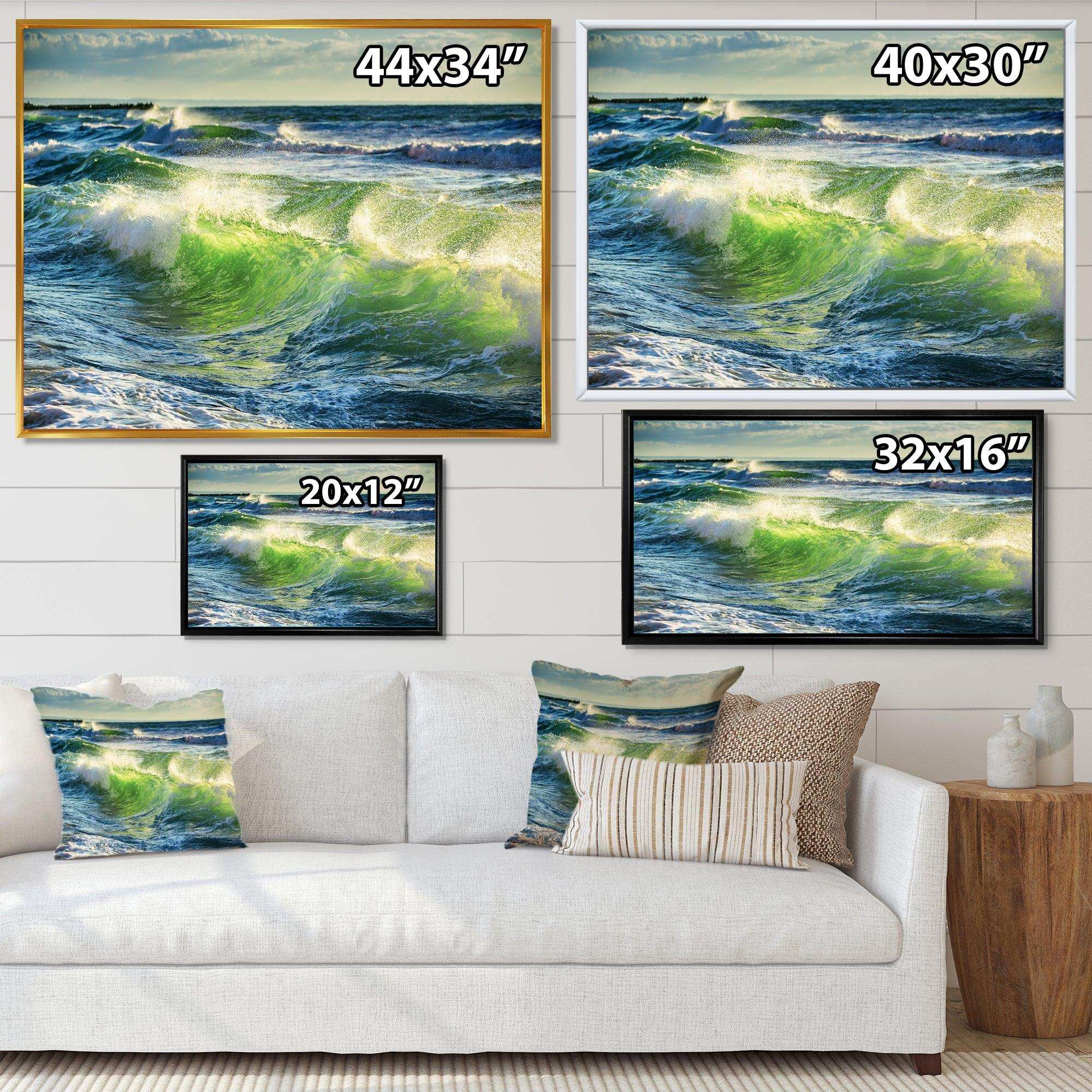 Sunrise and Shining Waves in Ocean