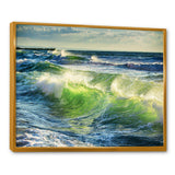 Sunrise and Shining Waves in Ocean